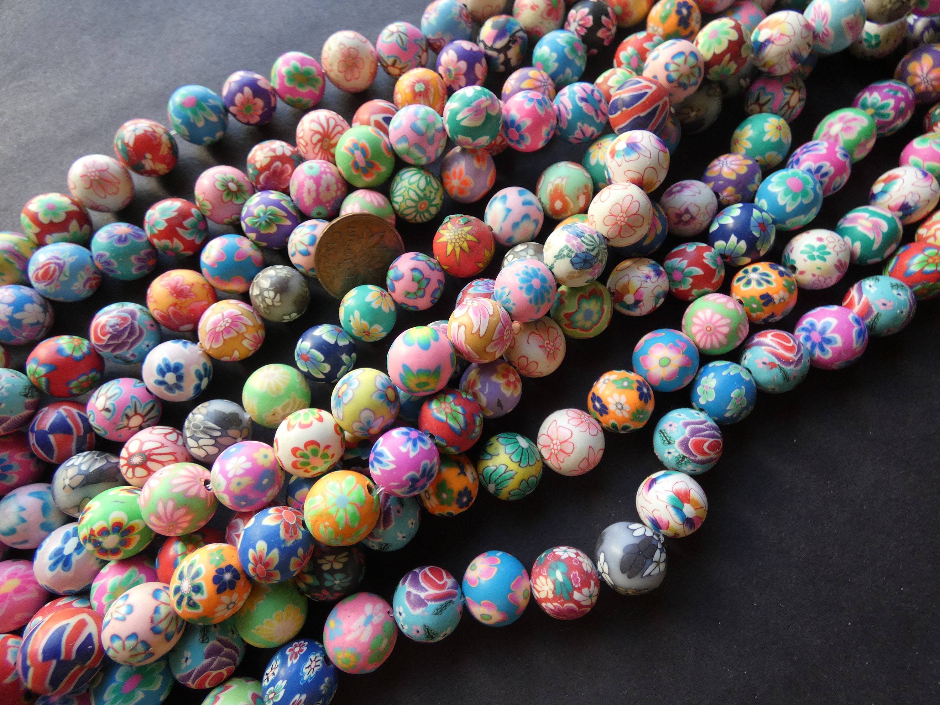 16 Inch 12mm Polymer Clay Ball Bead Strand, About 34 Beads, 12mm Round