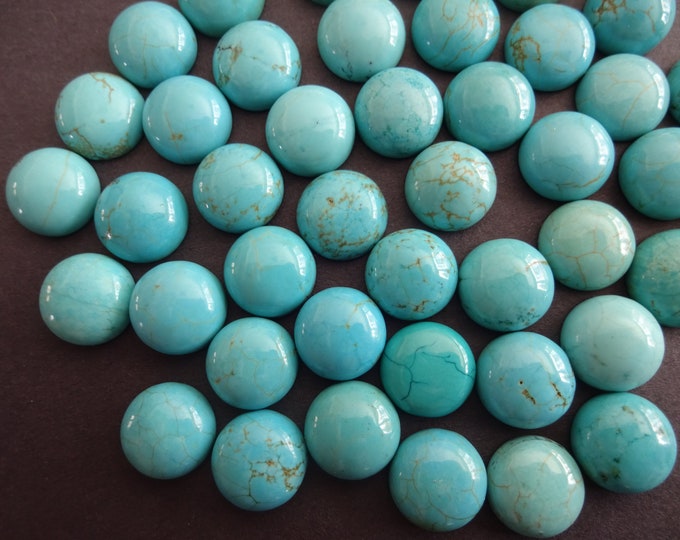 12x6mm Natural Turquoise Gemstone Cabochon, Dyed, Dome Cabochon, Polished Teal Blue Cabochon, Natural Stone, High Grade, Turquoise Jewelry