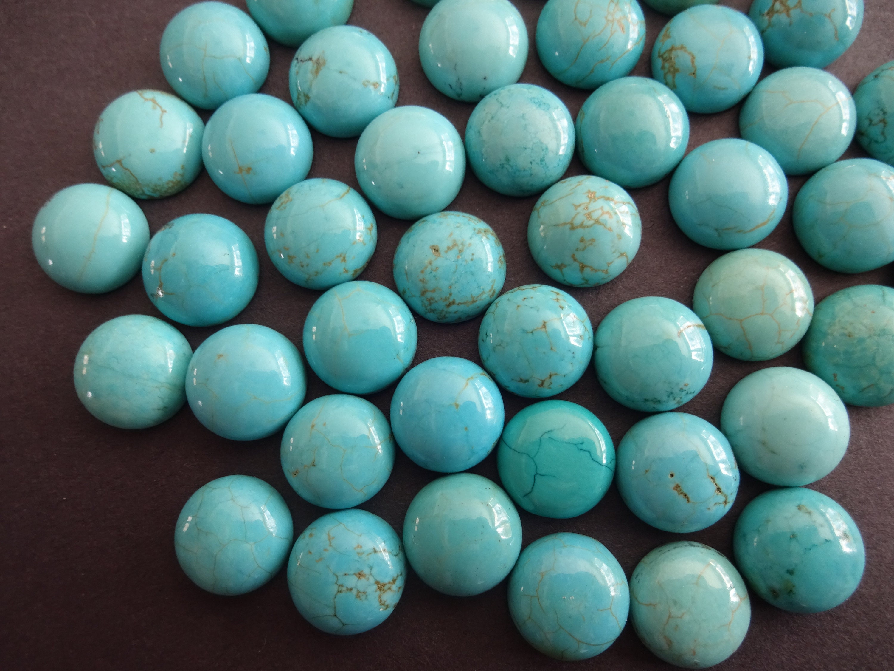 12x6mm Natural Turquoise Gemstone Cabochon, Dyed, Dome Cabochon
