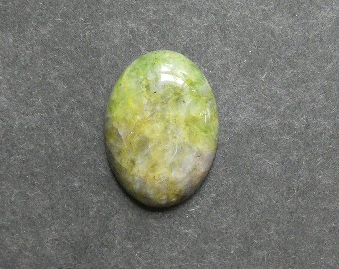 30x22mm Natural Calcite Cabochon, Gemstone Cabochon, Large Oval Cab, Green, Dyed, One of a Kind, Only One Available, Unique Calcite Stone