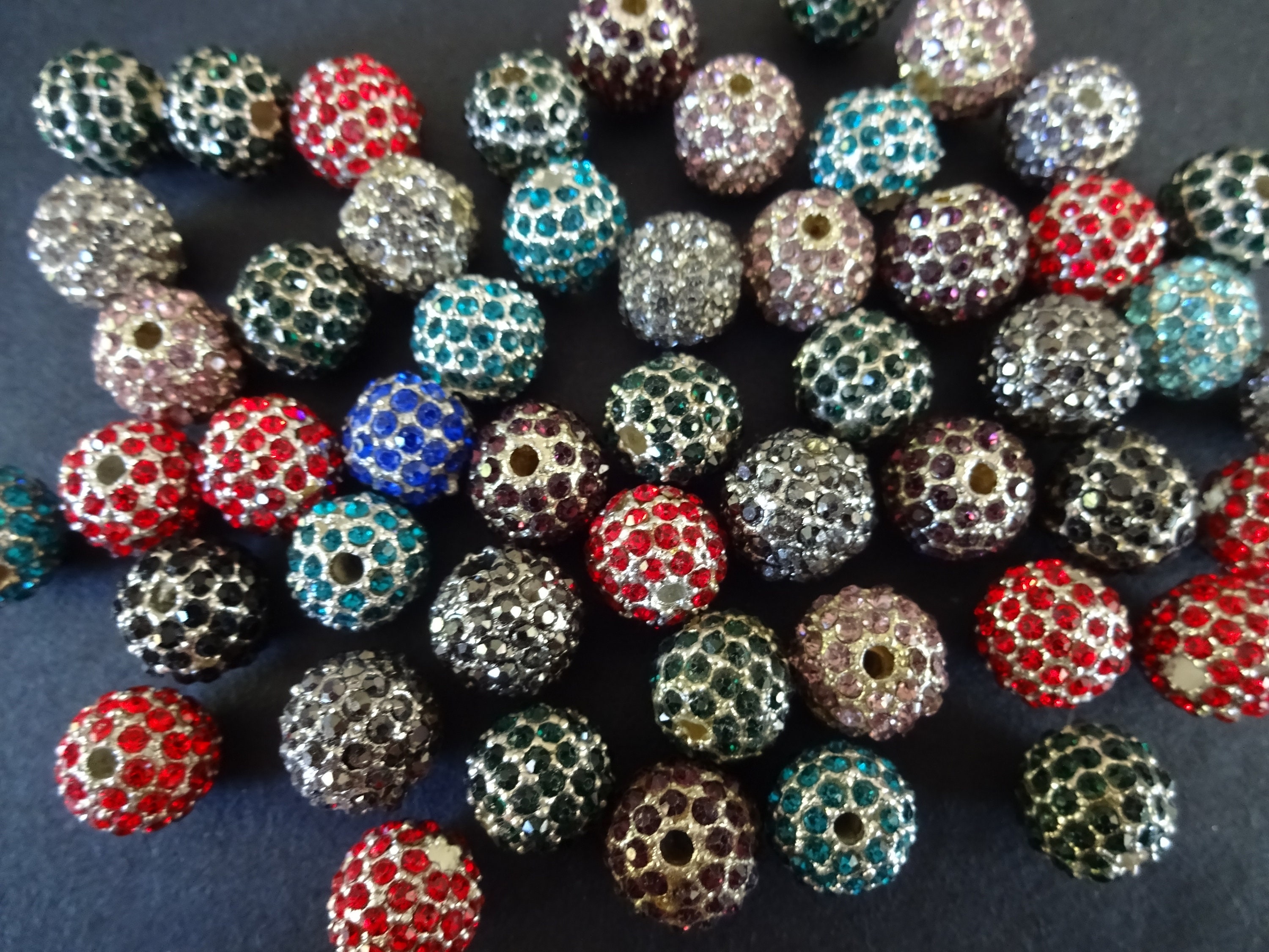 38in 12mm AB Red Disco Ball Bead w/ Bobbling Pirate Man