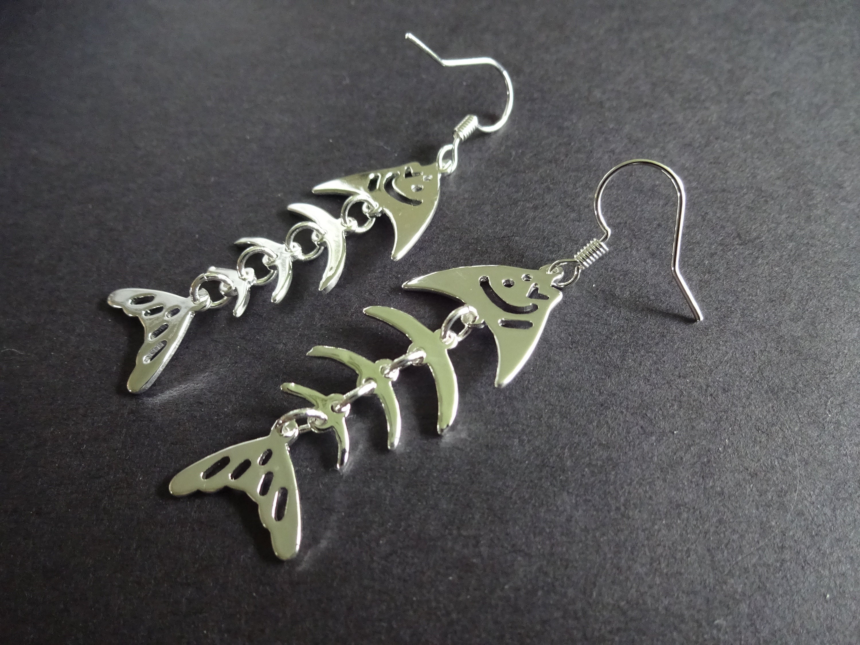 ROSTIVO Orecchini Donna A Forma Di Lisca Di Pesce – Stile Scheletro Punk Y2K, Lega Metallica, Lunghi 7,6 Cm