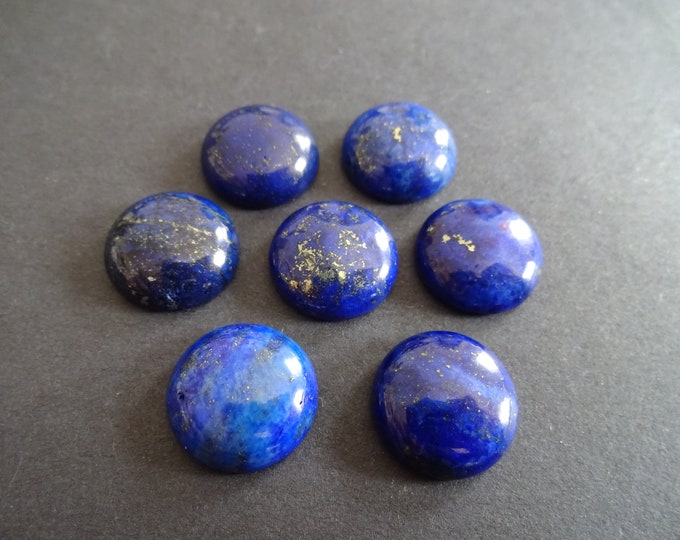 16x6mm Natural Lapis Lazuli Gemstone Cabochon Dyed, Round Dome Cabochon, Polished, Blue Gemstone, Mineral Stone, Lapis Stone, Golden Flecks