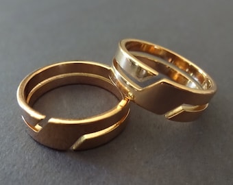 Modern Stainless Steel Rose Gold Ring, Geometric Style, Size 7-11, Minimalist Classic Band, Simple Modern Jewelry Band, Women's & Men's Band