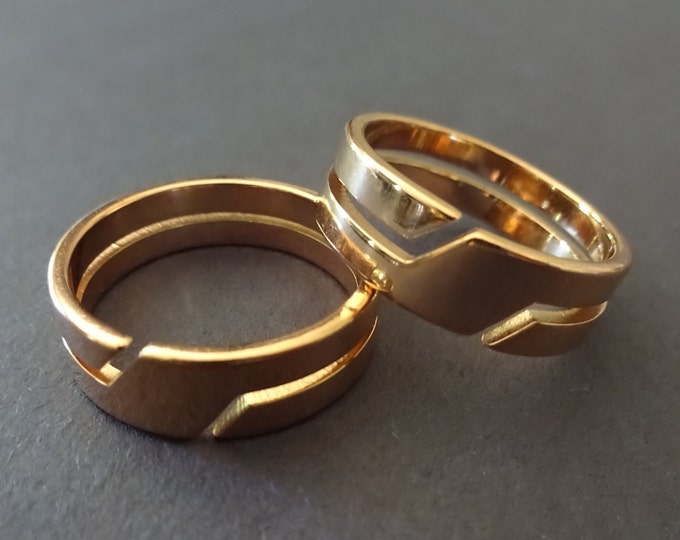 Modern Stainless Steel Rose Gold Ring, Geometric Style, Size 7-11, Minimalist Classic Band, Simple Modern Jewelry Band, Women's & Men's Band