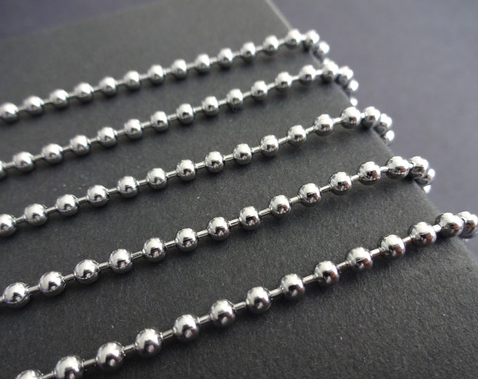 50 Meters 304 Stainless Steel Ball Chain, Soldered, 3mm Chain Bulk Lot, Silver Color, Spool Of Necklace Chain, Necklace Making Supply