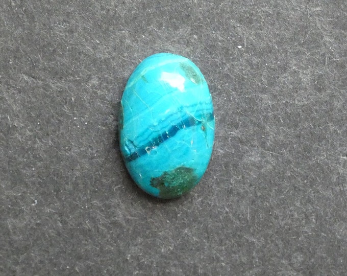 20x13mm Natural & Dyed Chrysocolla Cabochon, One of a Kind, Blue Stone, Oval, Only One Available, Unique Gemstone Cabochon, Multicolor