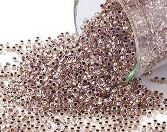 15/0 Toho Seed Beads, Copper Lined Alabaster (741), 10 grams, About 3000 Round Seed Beads, 1.5mm with .7mm Hole, Copper Lined Finish