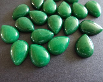 18x13mm Natural Malaysia Jade Gemstone Cabochon, Dyed, Teardrop Cabochon, Polished Gem, Jade Cab, Natural Stone, Jade Stone, Green Jade