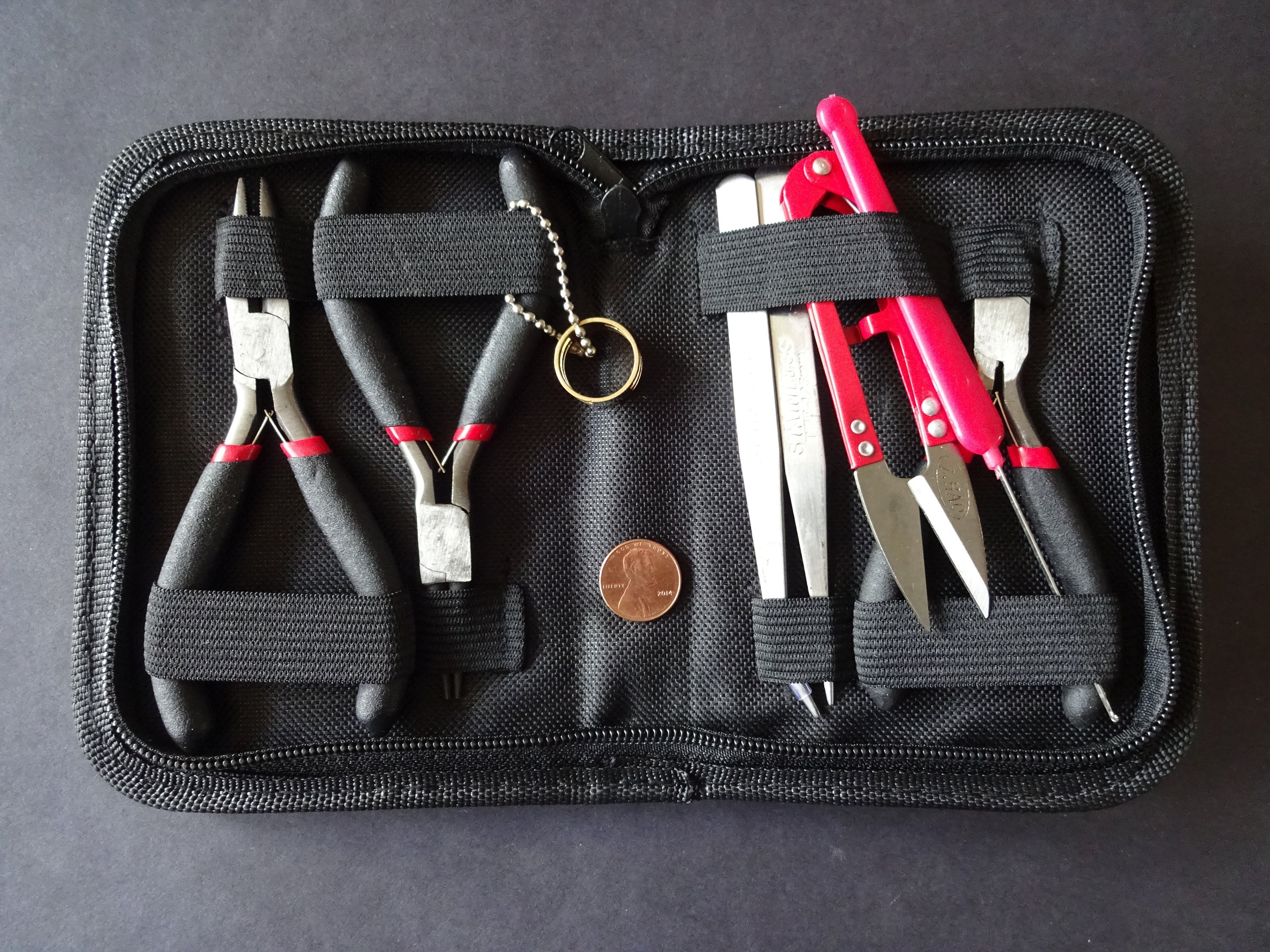 8 Piece DIY Beading Tool Set With Black Case, Jewelry and Crafting Kit