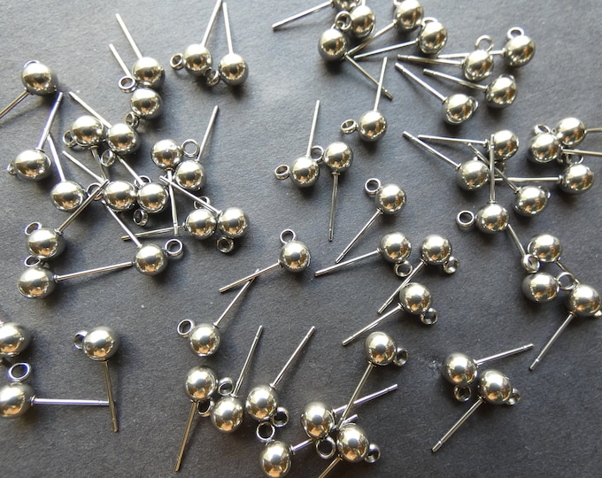 304 Stainless Steel 8x5mm Earring Post, Stud Components, ,6mm Pin, 1.8mm Hole, Stud Earring Making, Jewelry Supply, Silver Color, Metallic