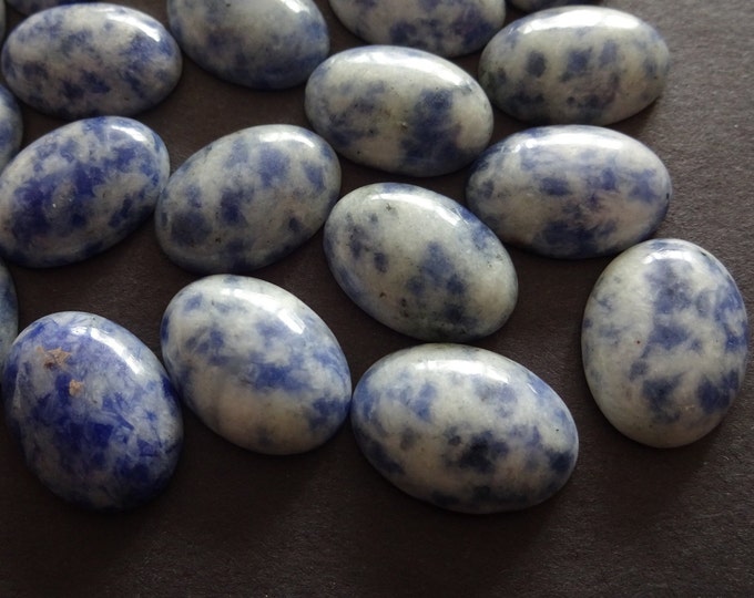 18x13mm Natural Blue Spot Jasper Cabochon, Oval Cabochon, Polished Stone, Blue Stone Cabochon, Natural Gemstone, Jasper Crystal Cabs