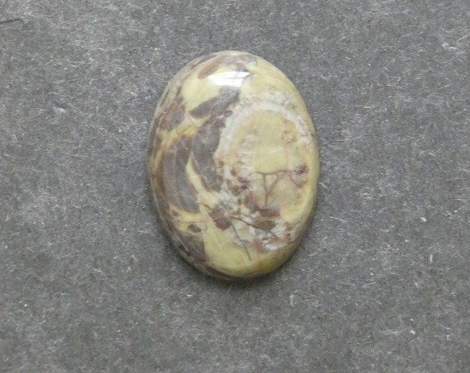 30x22mm Natural Agate Cabochon, Gemstone Cabochon, Large Oval, Green and Brown, One of a Kind, Only One Available, Multi-Color Agate Stone