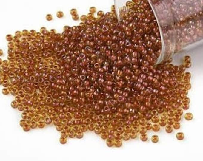 11/0 Toho Seed Beads, Inside Color Jonquil / Hyacinth Lined (303), 10 grams, About 1110 Round Beads, 2.2mm & .8mm Hole, Inside Color Finish