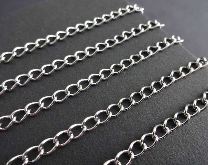 10 Meters 304 Stainless Steel Twisted Chain, Unwelded, 5.5x3.7x0.8mm Decorative Chain Bulk Lot, Silver Color, High Quality, Jewelry Supply