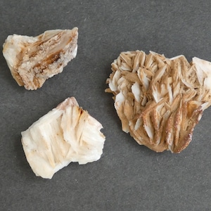 35-52mm 3 PACK Natural Barite with Vanadinite Cluster, One of a Kind 3 Pack, As Pictured Bladed Barite Cluster, Barite with Vanadinite