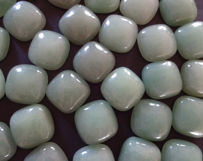 20x20mm Natural Green Aventurine Cabochon, Square Gemstone Cabochon, Light Green Gem, Polished Gem, Lot Of Aventurine, Jewelry Stones