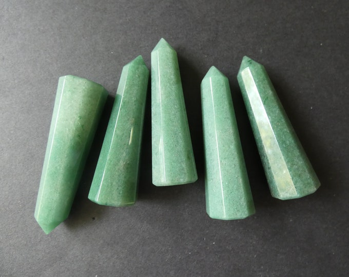 59-61mm Natural Green Aventurine Obelisk, Polished, Gemstone Column, No Hole, Decorative Stone, Large Aventurine Stone, Gemstone Decor