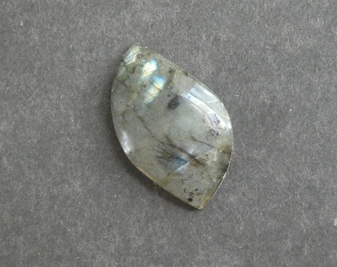 47x28mm Natural Labradorite Cabochon, Gemstone Cabochon, Labradorite Leaf Cab, One of a Kind, Iridescent Cabochon, Only One Available,Unique