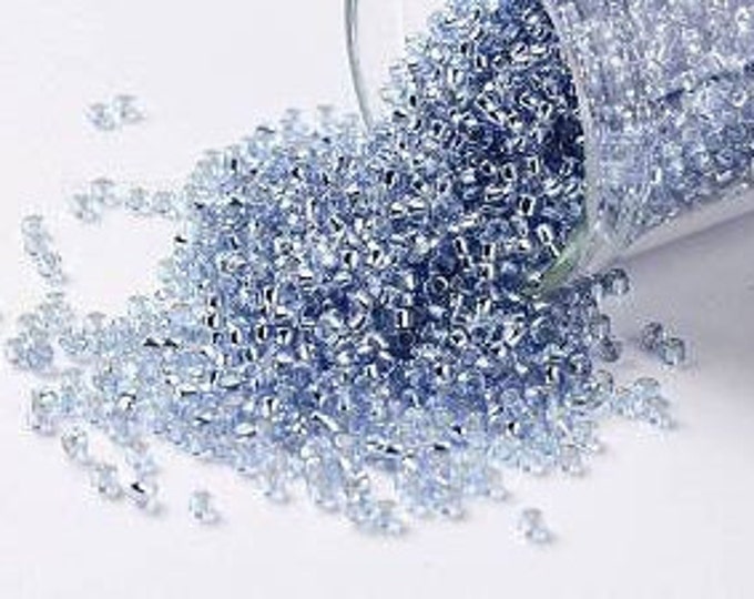 15/0 Toho Seed Beads, Light Sapphire (33), 10 grams, About 3000 Round Seed Beads, 1.5mm with .7mm Hole, Silver Lined Finish