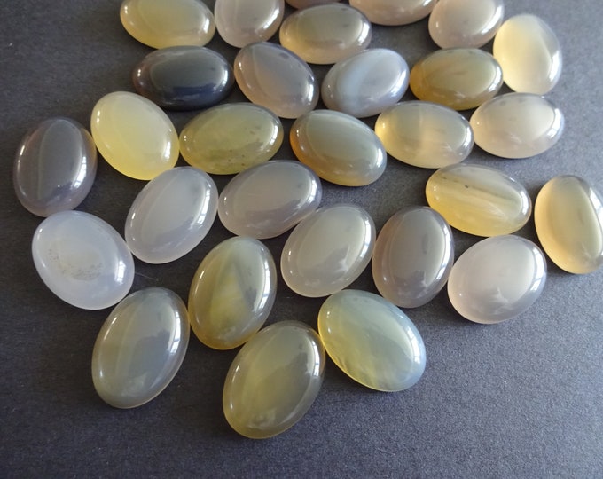 18x13mm Natural Gray Agate Cabochon, Oval Gemstone Cabochon, Translucent Gray Gem, Polished Gem, Lot Of Agate, Unique Jewelry Stones