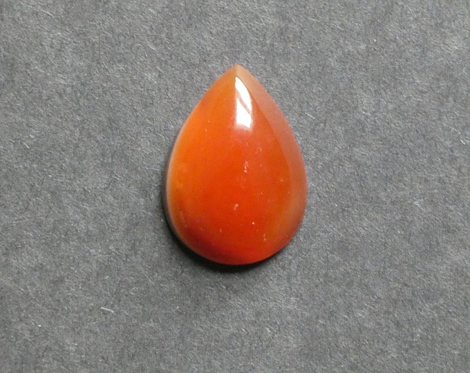 25x18mm Natural Striped Agate Cabochon, Teardrop, Orange, Dyed, Gemstone Cabochon, One of a Kind, Banded Agate Cabochon, Unique Agate Cab