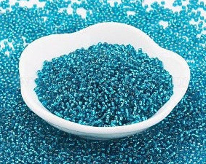 11/0 Toho Seed Beads, Silver Lined Turquoise (23BDA), 10 grams, About 933 Round Seed Beads, 2x1.5mm with .5mm Hole, Silver Lined Finish