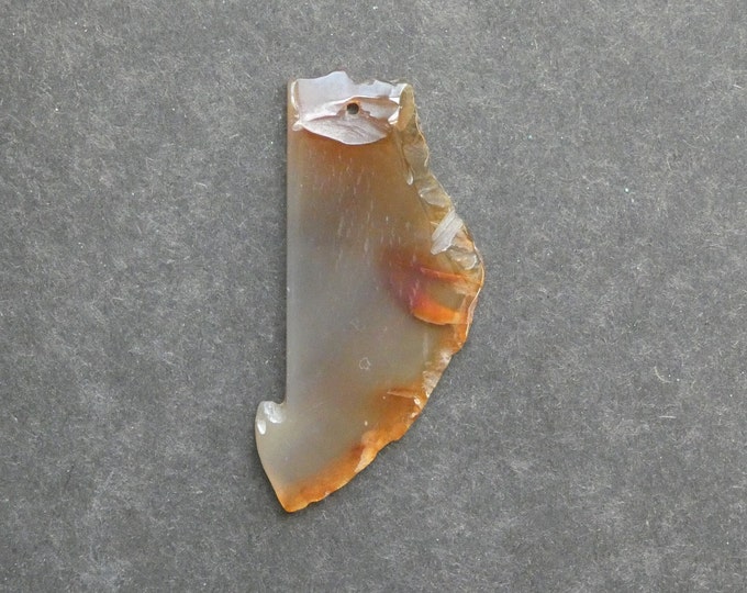 63x28mm Natural Agate Pendant, Gemstone Pendant, Brown, Dyed, One of a Kind, Only One Available, Large Agate Nugget, Unique Agate Charm