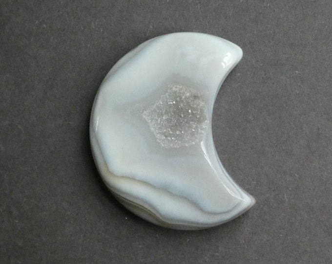 58mm Natural Agate Geode Cabochon, Large Moon Agate Geode, Gemstone Cabochon, One of a Kind, Unique Agate Geode, Only One Available