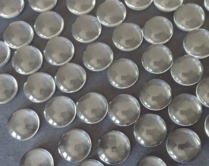 11.5-12mm Transparent Glass Cabochon, Dome Cabochon, Clear Glass Gem, Glass Jewelry Making, Glass Cab, Simple Glass Stone, Glass Crystal
