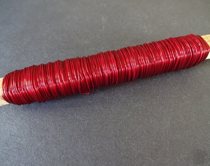 50 Meters Of .5mm Red Colored Iron Jewelry Wire, .5mm Diameter, 160 ft Beading Wire, Red Colored Metal Wire, Jewelry Making, Wire Lot