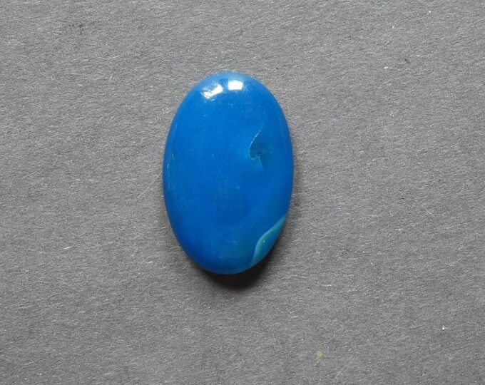 28x18x6mm Natural Striped Agate Cabochon, Banded Agate, Gemstone Cabochon, Oval, Blue, Dyed & Heated, One of a Kind, Only One Available