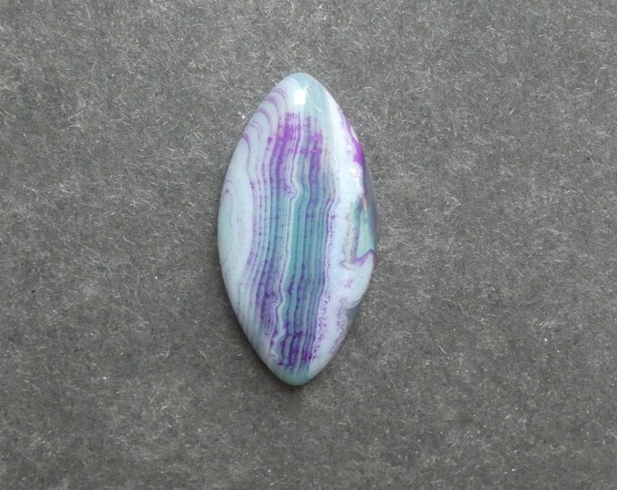 40x20mm Natural Brazilian Agate Cabochon, Horse Eye, Purple & Green, Dyed, Gemstone Cab, One of a Kind Only One Available, Brazilian Agate