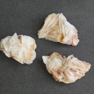 42-50mm 3 PACK Natural Barite with Vanadinite Cluster, One of a Kind 3 Pack, As Pictured Bladed Barite Cluster, Barite with Vanadinite