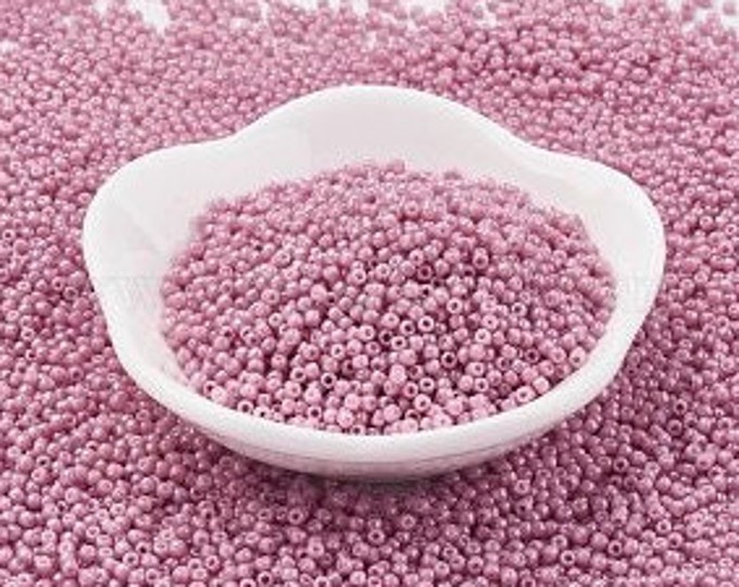 11/0 Toho Seed Beads,  Opaque-Lustered Flamingo (127), 10 grams, About 933 Round Seed Beads, 2x1.5mm with .5mm Hole, Opaque Lustered Finish