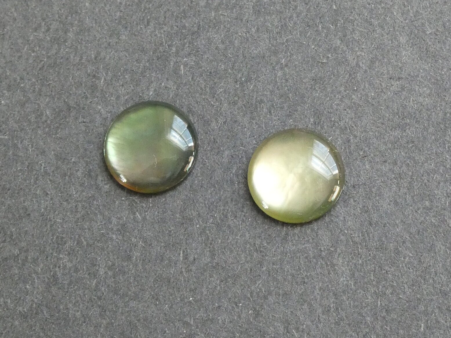 2 PACK 12mm Natural Black Lip Shell Cabochons, Pearlescent Sheen, One ...