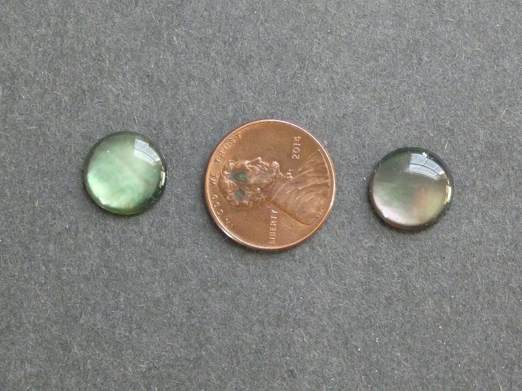 2 PACK 12mm Natural Black Lip Shell Cabochons, Pearlescent Sheen, One ...