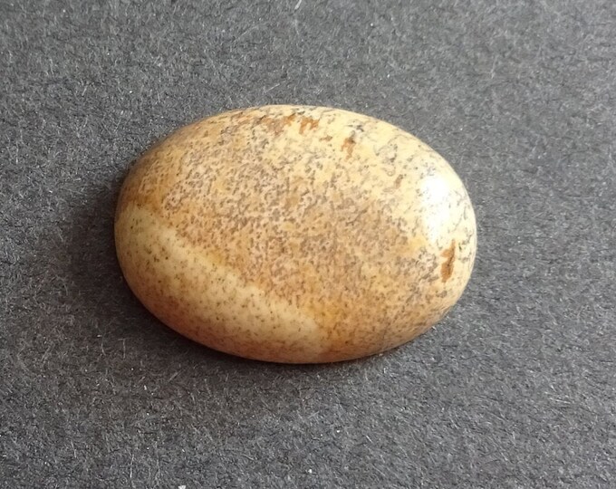 25x18mm Natural Picture Jasper Cabochon, Large Oval, Brown & Beige, One Of A Kind, As Seen In Image, Only One Available, Picture Jasper Cab