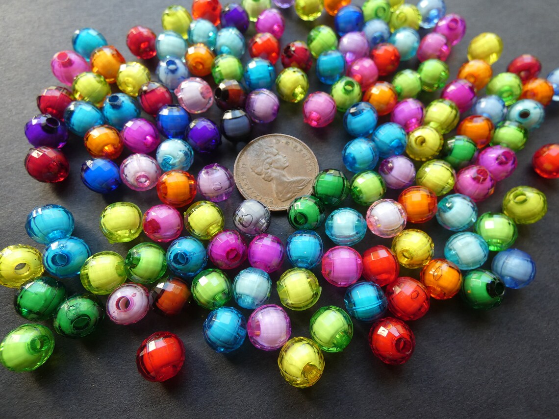 100 Pack 8mm Transparent Ball Acrylic Beads 8mm Round Ball - Etsy