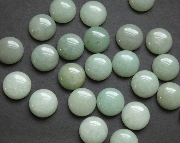 16mm Natural Green Aventurine Gemstone Cabochon, Round Dome Cabochon, Polished Gem, Natural Gemstone, Light Translucent Green, 10x4-5mm