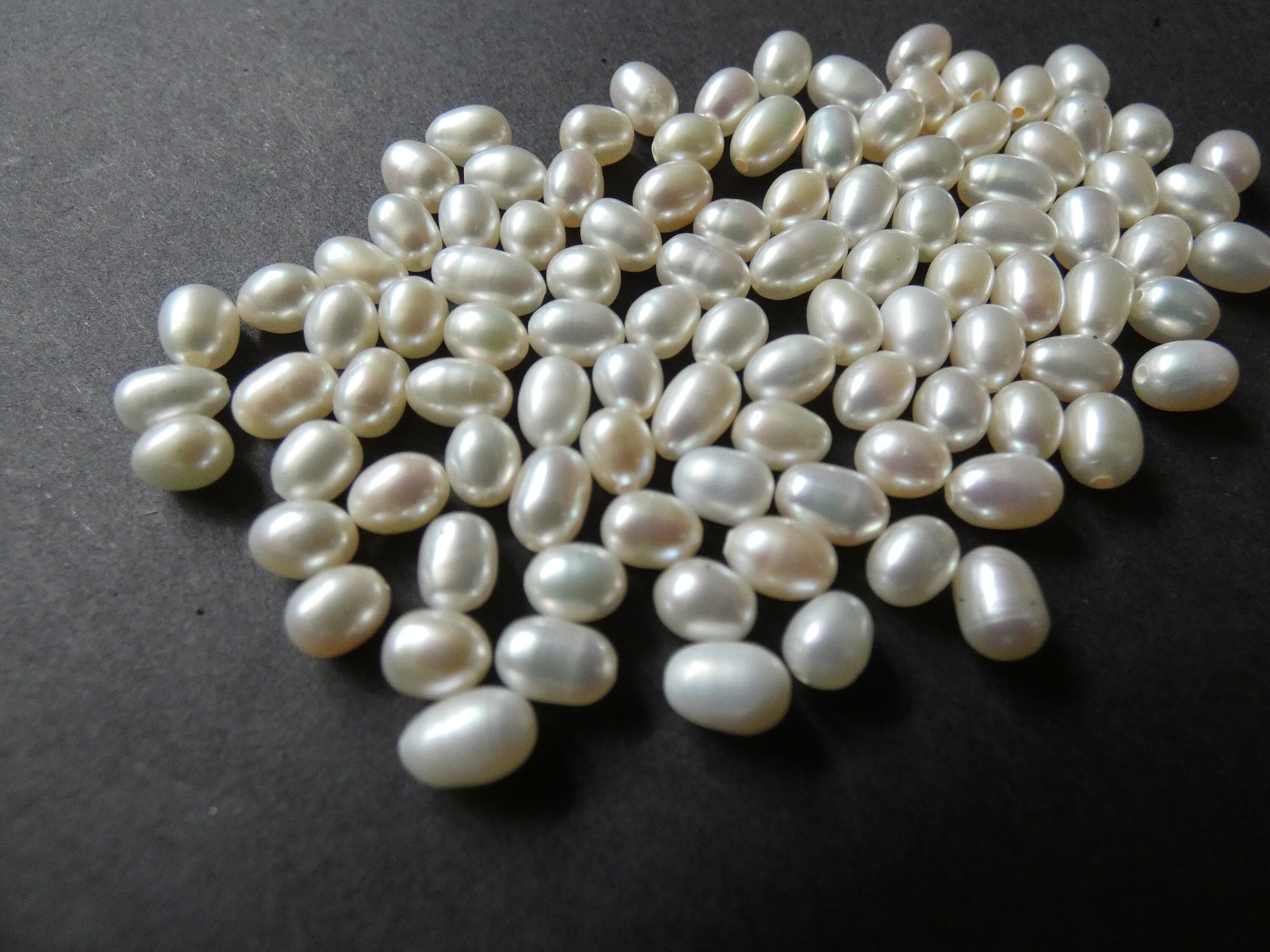 56mm Natural Freshwater Pearl Oval Bead, Half Drilled Hole, Classic