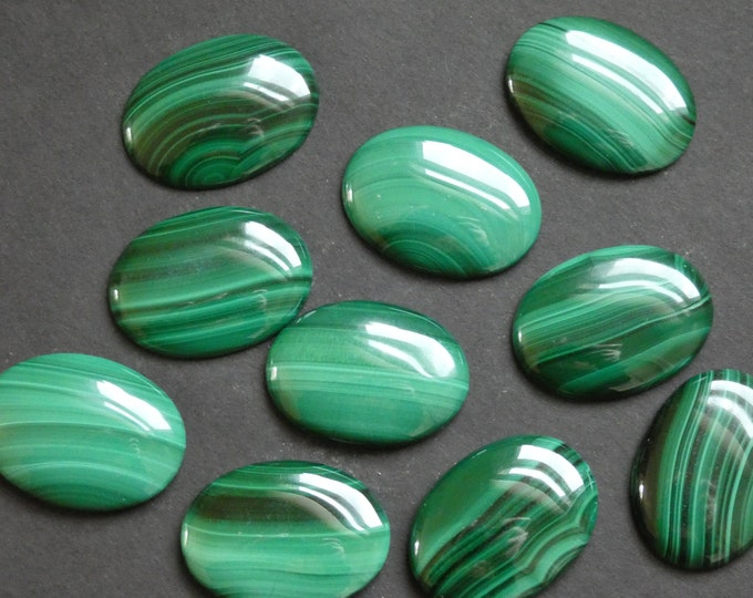 30x22mm Natural Green Malachite Gemstone Cabochon, Oval Cabochon, Polished, Stone Cabochon, Natural Gemstone, Striped, Malachite Gemstone