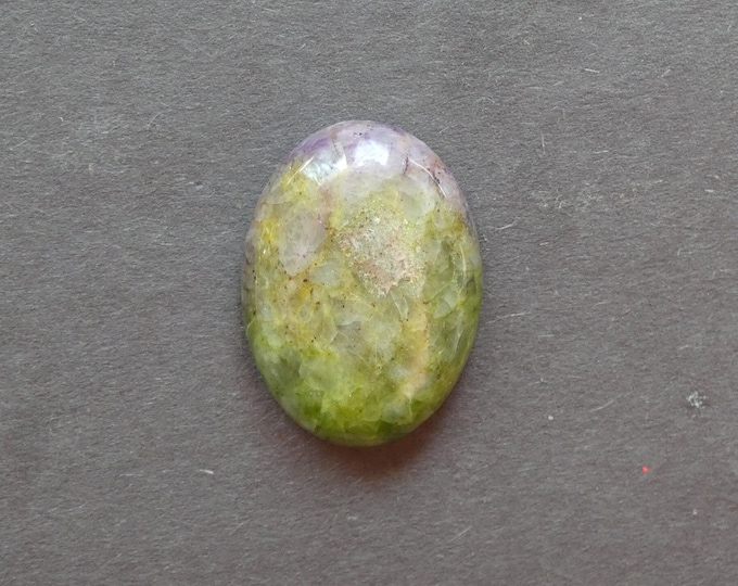 30x22x7.5mm Natural Calcite Cabochon, Gemstone Cabochon, Green and Purple, Dyed, Large Oval, One of a Kind, Only One Available,Calcite Stone