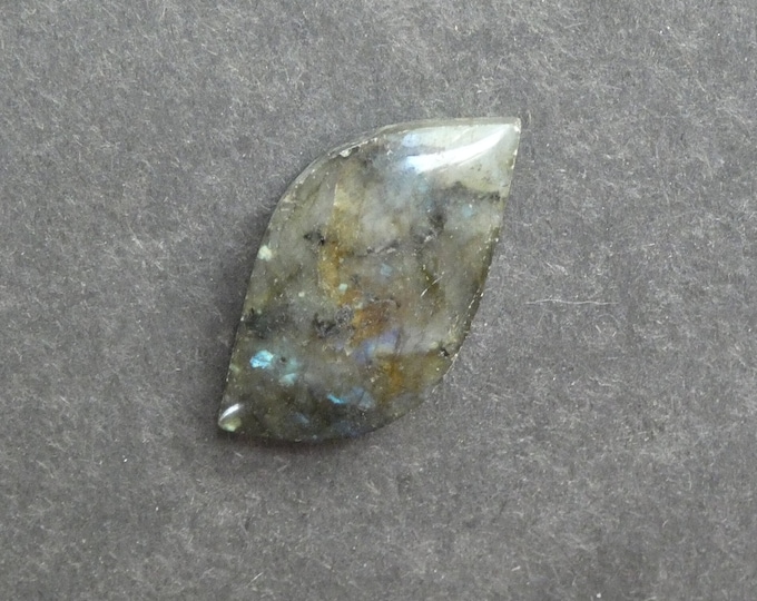 46x24mm Natural Labradorite Cabochon, Gemstone Cabochon, Labradorite Leaf Cab, One of a Kind, Iridescent Cabochon, Only One Available,Unique