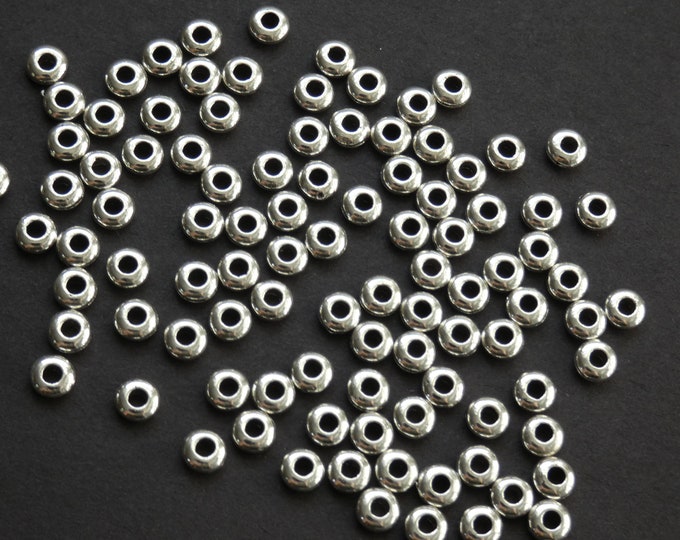25pc 7x6mm antique silver finish metal beads-5859i 
