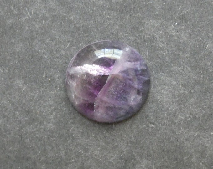 25mm Natural Fluorite Cabochon, Gemstone Cabochon, Dome Cabochon, Blue and Purple, One of a Kind, As Seen in Image, Unique Fluorite Stone