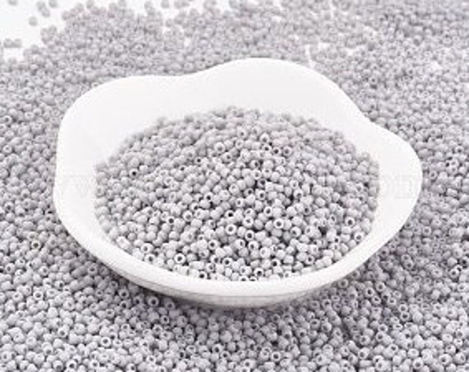 11/0 Toho Seed Beads, Matte Opaque Light Grey (53F), 10 grams, About 933 Round Seed Beads, 2x1.5mm with .5mm Hole, Matte Opaque Finish