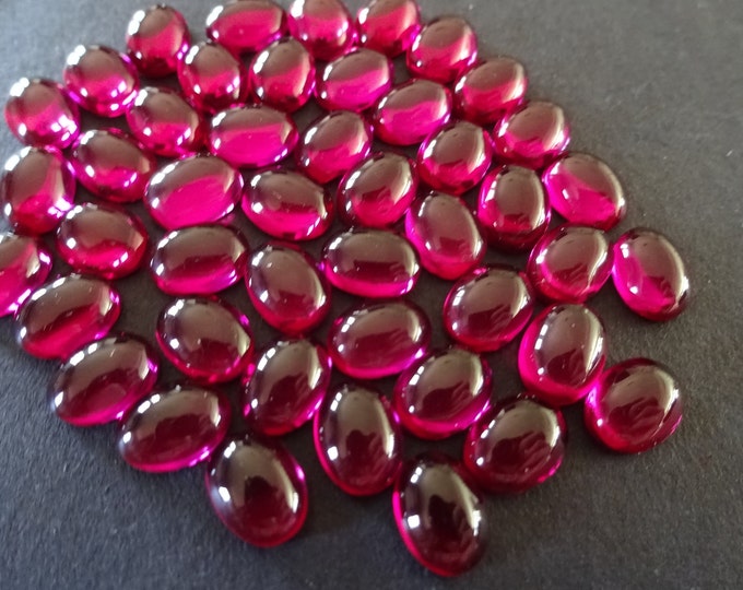 8x6mm Red Corundum Cabochon, Dyed, Oval Cabochon, Translucent, Jewelry Making, Red Cabochon, Mineral, Crystal, Bright Red Gemstone, Unique