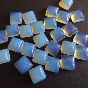 10x10mm Opalite Cabochon, Square Cabochon, Polished, Stone Cabochon, Natural Gemstone, Translucent Stone, Semi Transparent, Clear Cabochon