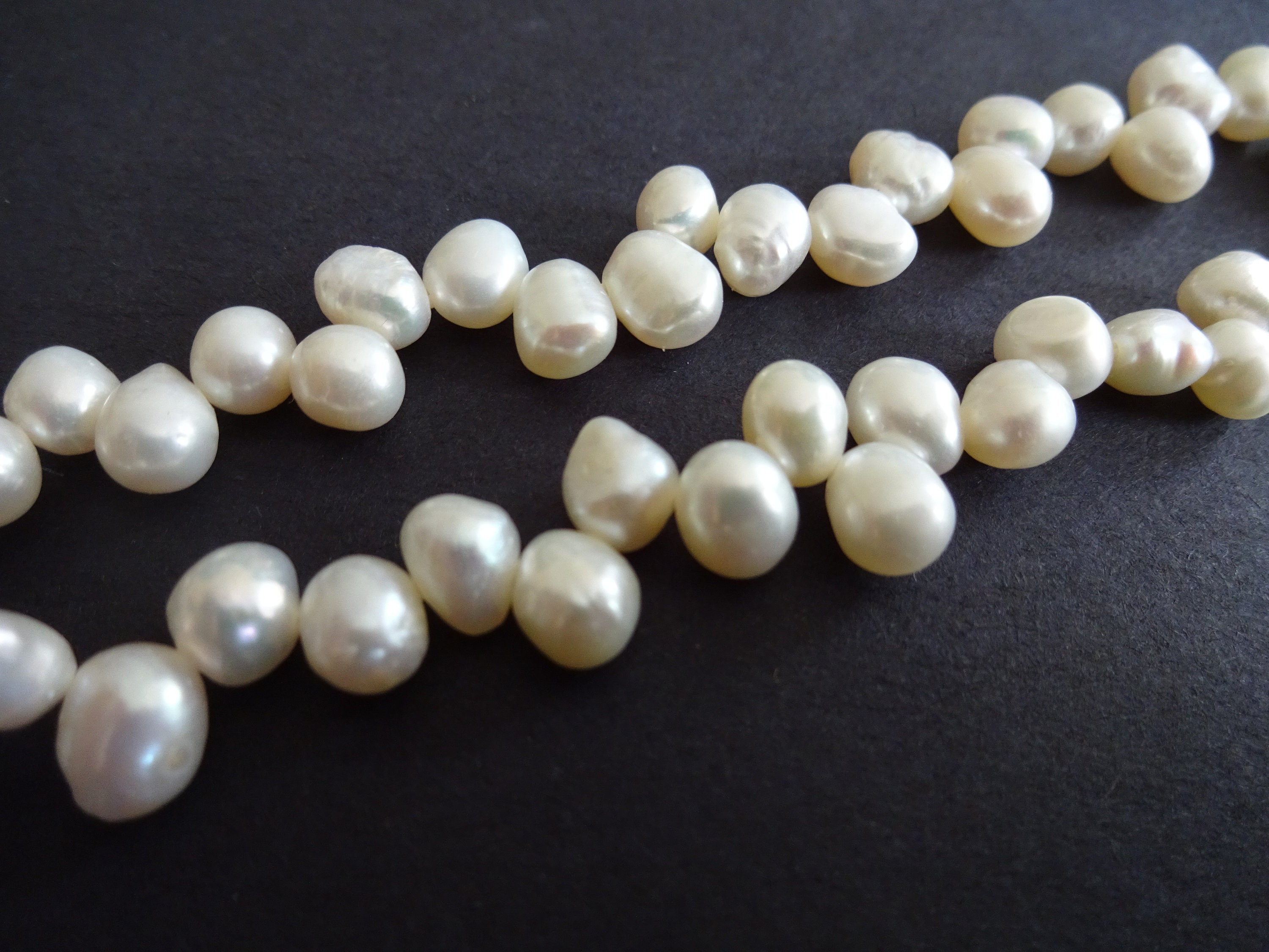 Flat sided deals pearl beads